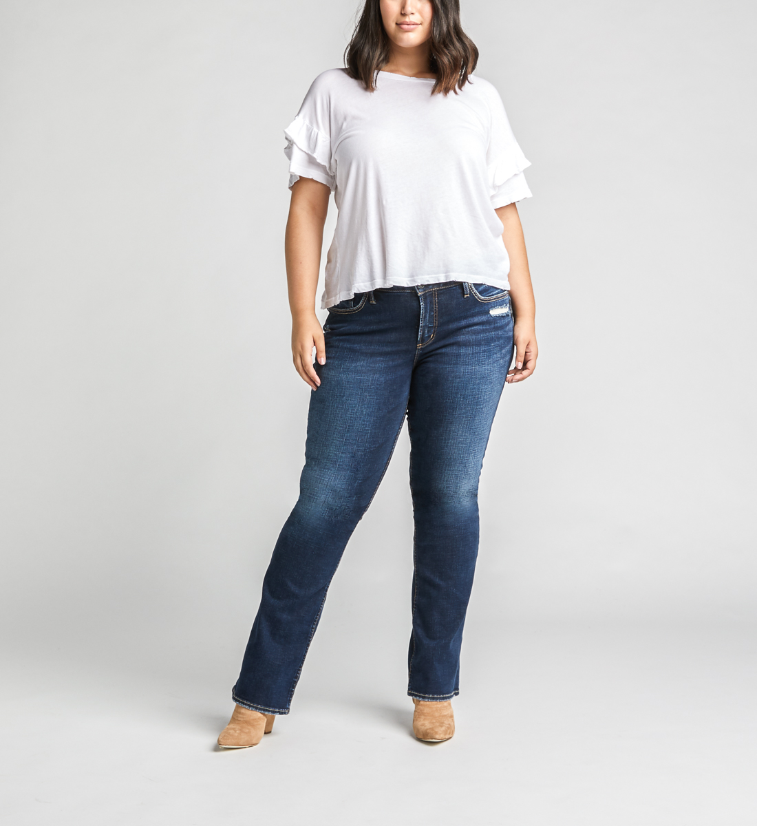 Elyse Mid Rise Slim Bootcut Jeans Plus Size - Silver Jeans US