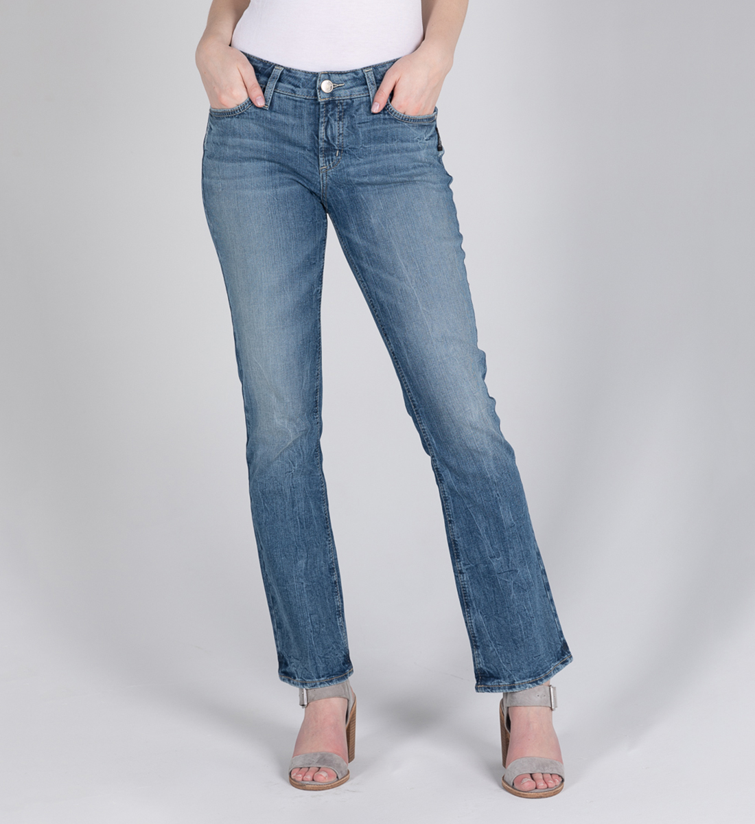 Elyse Mid Rise Slim Bootcut Jeans - Silver Jeans US