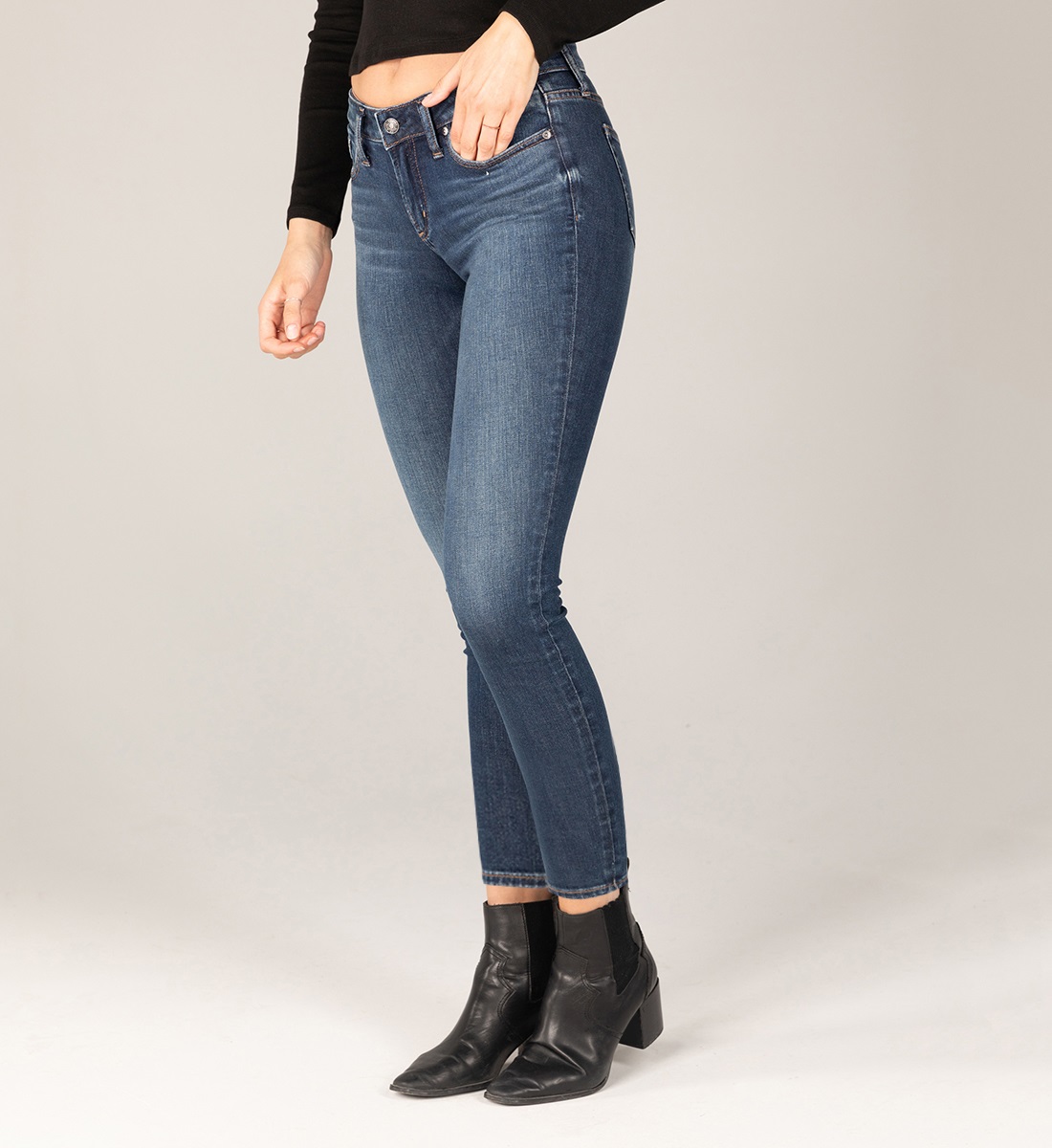 90114A New Silver Jeans SUKI Mid-Rise Skinny Leg Inseams 31 Good Price