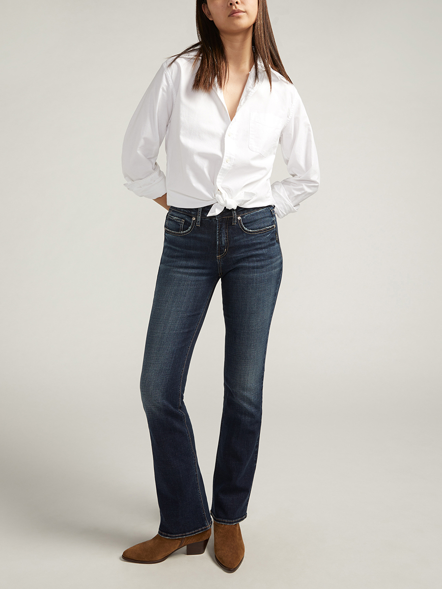 【I AM MARI】Rayr Slim Bootcut Slacks Silver Jeans
