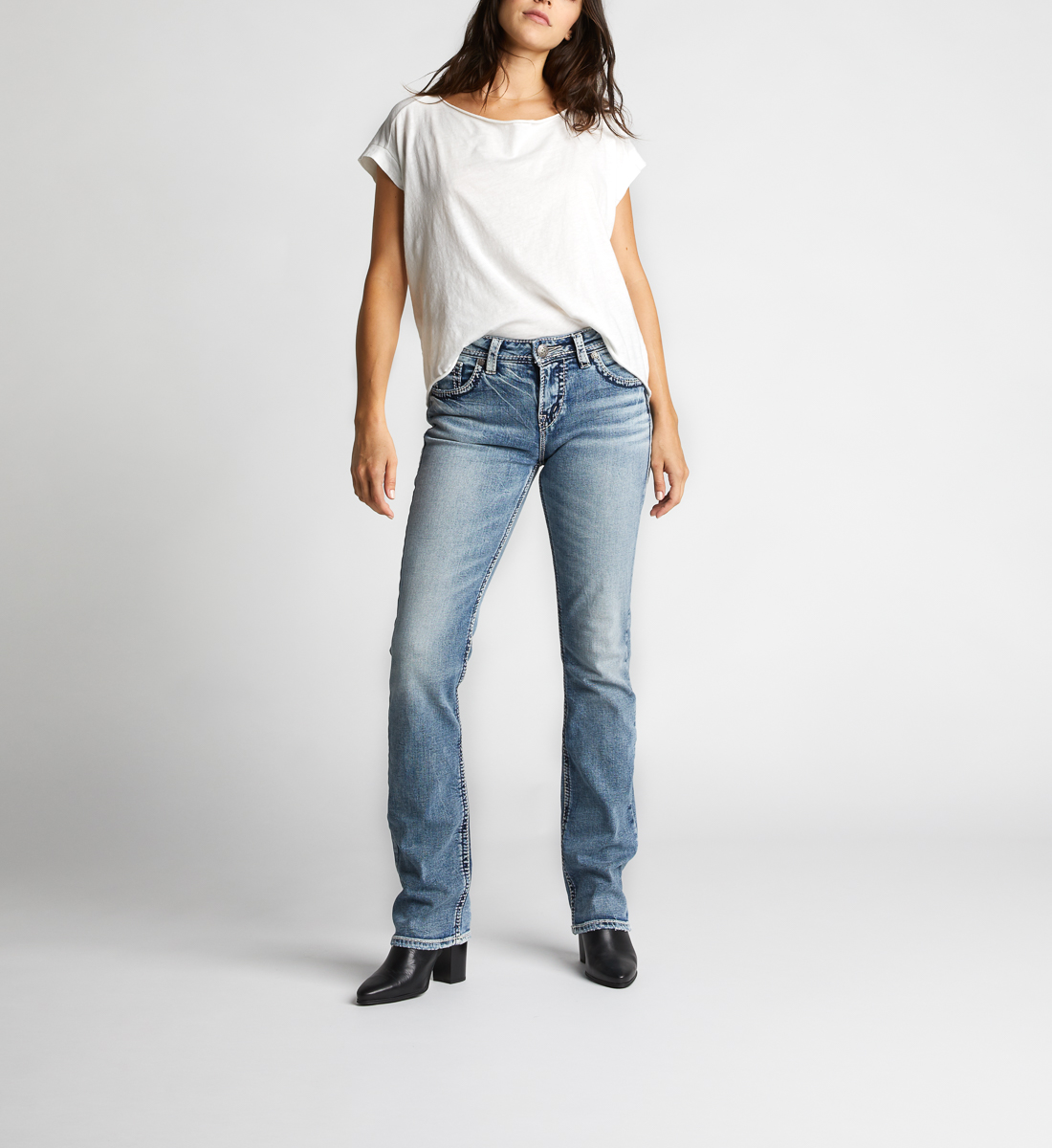 Suki High Baby Boot Light Wash Women's Jeans | Silver Jeans Co.