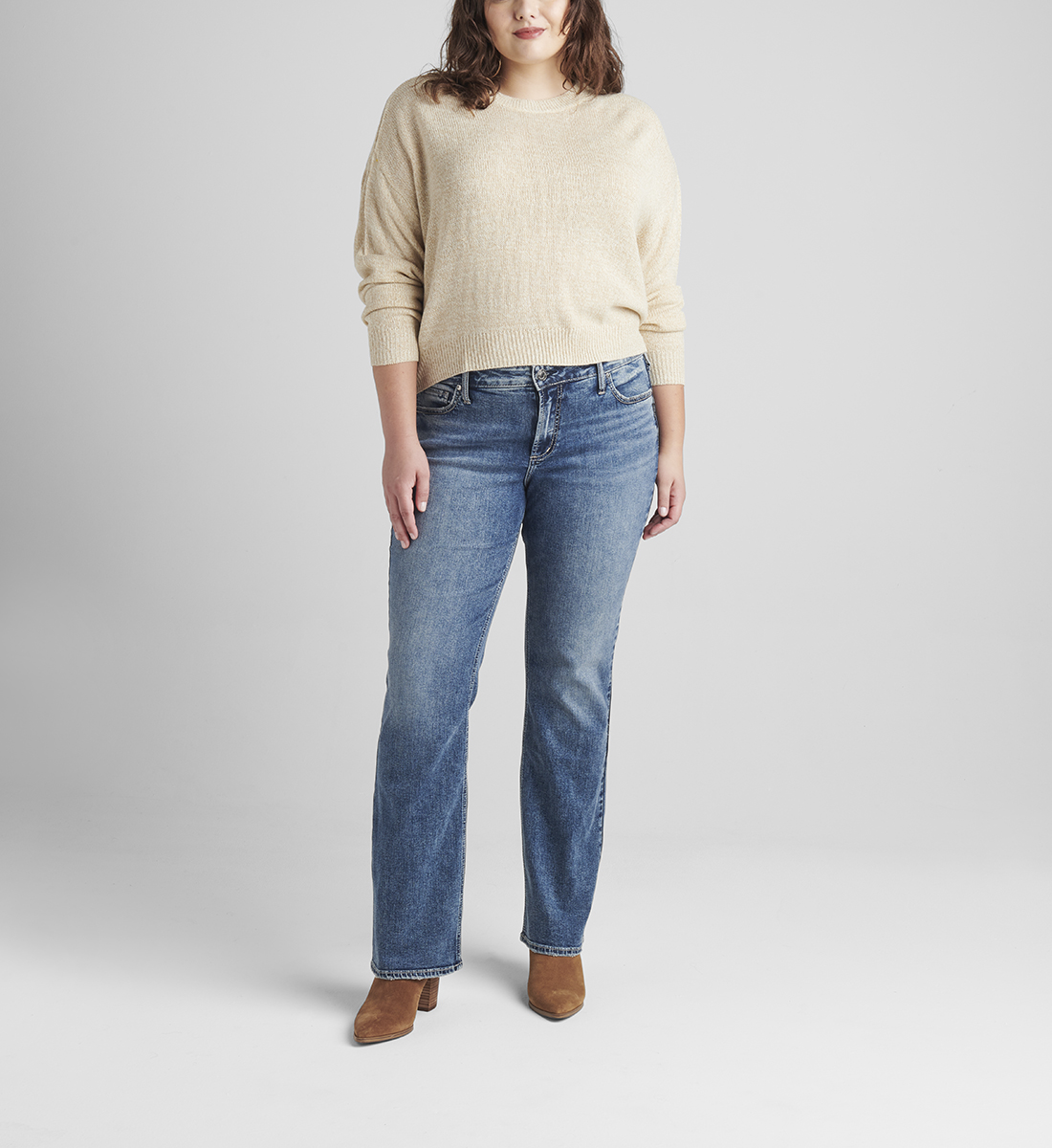 Silver Jeans Elyse Mid Rise Slim Bootcut Jeans Plus Size