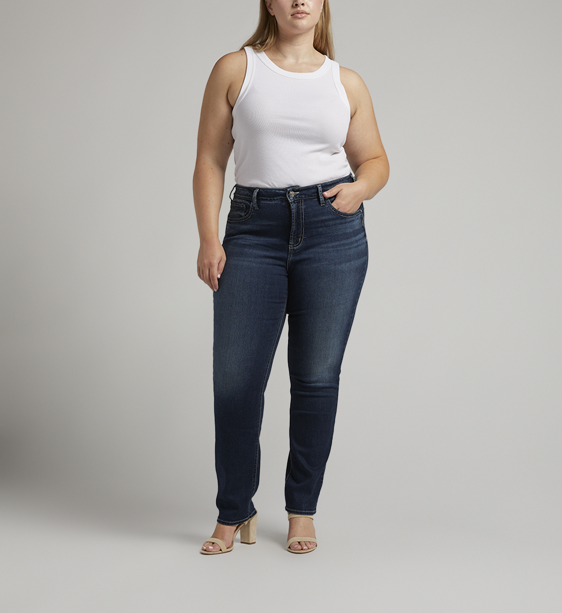 Silver Jeans Avery High Rise Straight Leg Jeans Plus Size