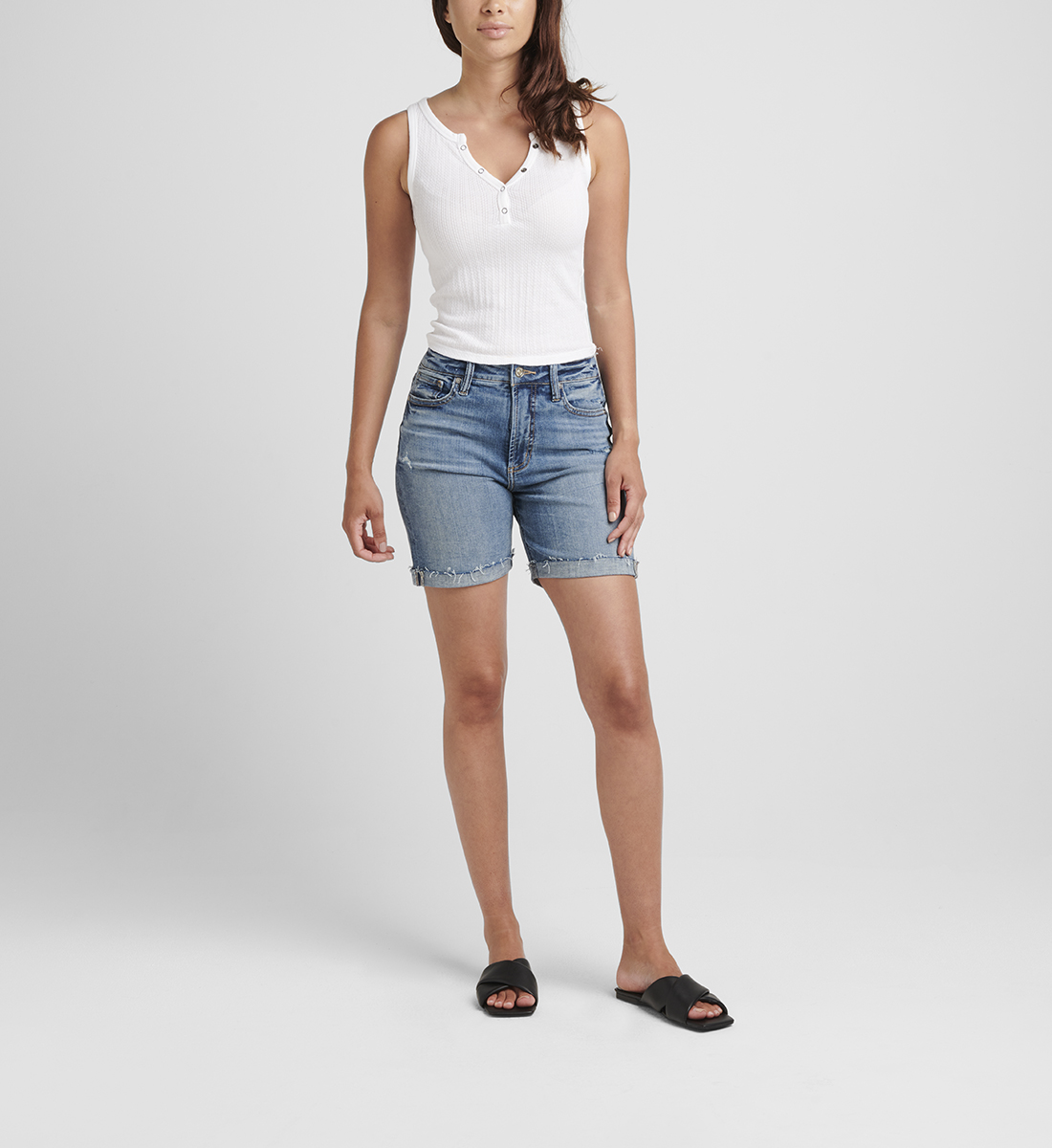 Silver Jeans Sure Thing High Rise Long Short